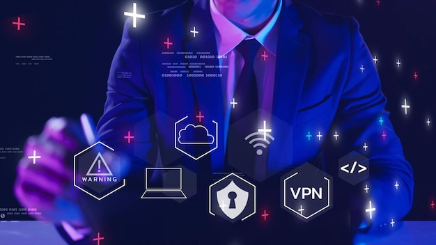 Geschäfts- und Sicherheitszahlungsschutz VPN Virtual Private Network Cybersicherheit Internet
