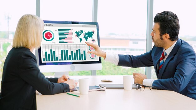Geschäftsdaten-Dashboard-Analyse durch geniale Computersoftware