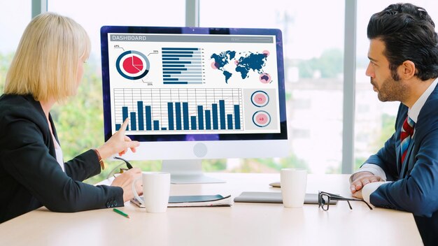 Geschäftsdaten-Dashboard-Analyse durch geniale Computersoftware