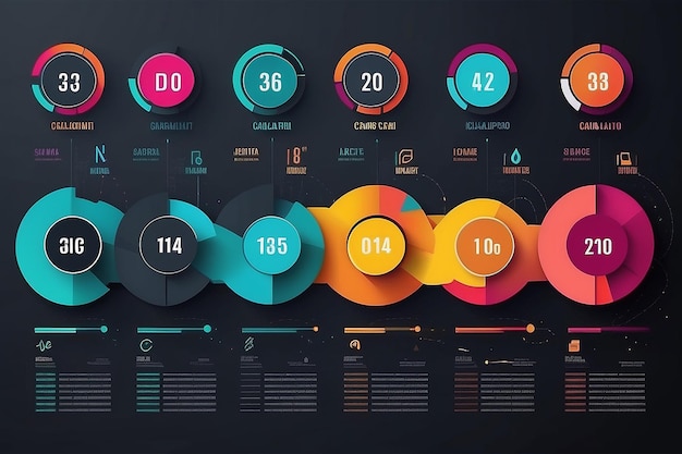 Foto geschäftsdaten-visualisierung zeitleiste infografik-ikonen, die für abstrakte hintergrundvorlagen entworfen wurden meilensteinelement moderne diagramme prozesstechnologie digitales marketing