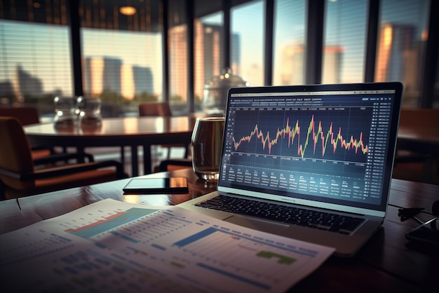 Geschäftsdiagramm Zukunftshologramm Finanz-Dashboard Aktien-Geschäftsstil