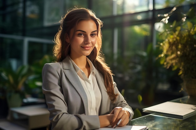 Geschäftsfrau arbeitet im Bürozimmer