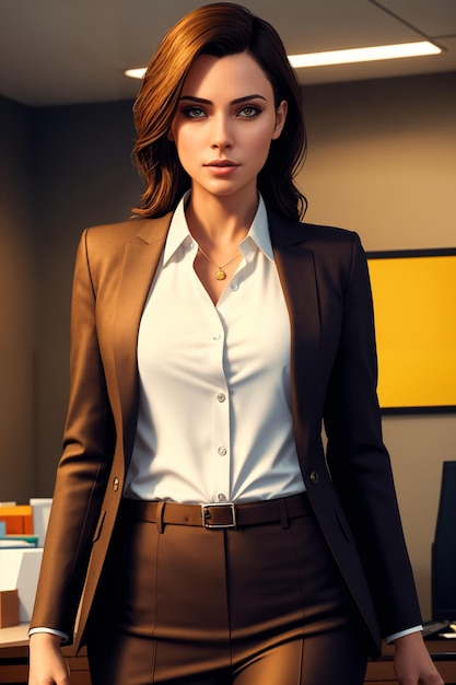 Geschäftsfrau in Geschäftskleidung im Büro-Stil