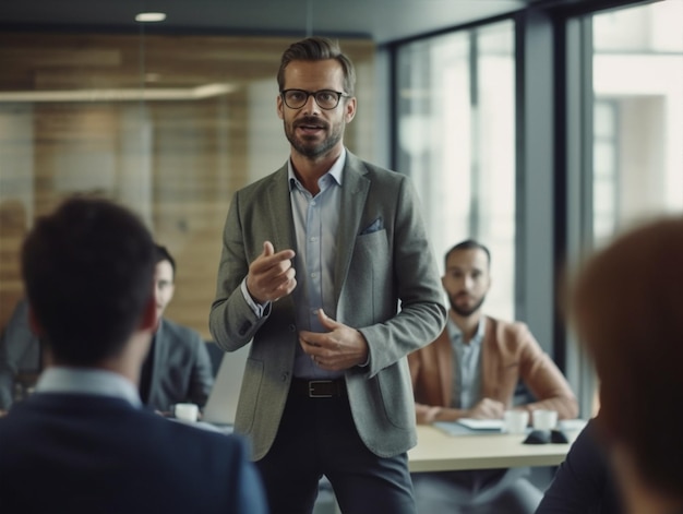 Geschäftsführer Geschäftsmann Unternehmer Erwachsener professionelles Büro Vertrauen Generative KI