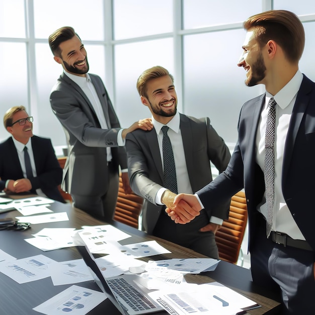 Geschäftsleute arbeiten zusammen im Büro