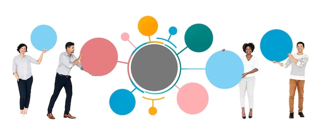 Geschäftsleute mit png-Mindmaps, transparenter Hintergrund