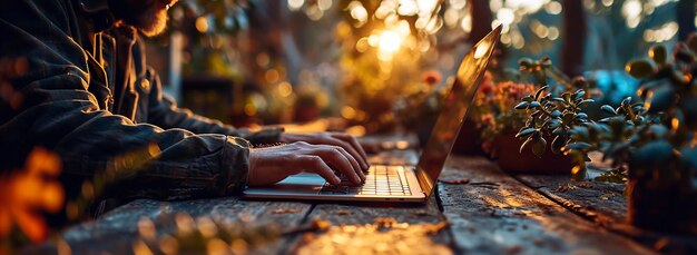 Geschäftsmann arbeitet an einem Laptop Notebook