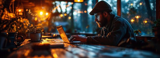 Geschäftsmann arbeitet an einem Laptop Notebook