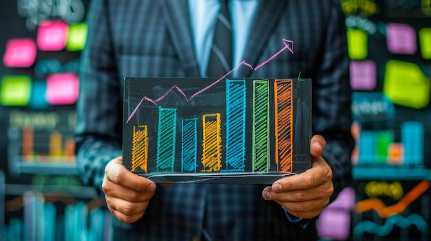 Geschäftsmann hält Graph Chart Generative KI
