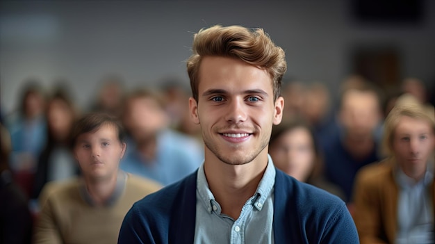 Geschäftsmann in Workshop Veranstaltung Treffen Geschäftsveranstaltung Ausbildungsentwickler Seminare Management-Ausbildung Generative Ai