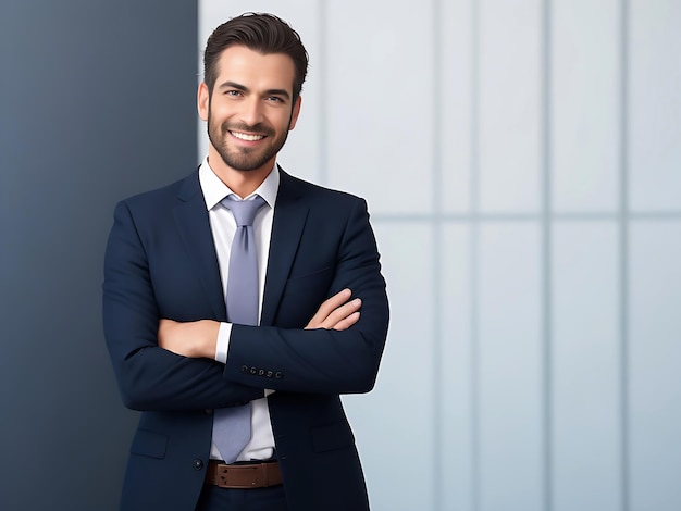 Foto geschäftsmann mit einem guten smiley-gesicht