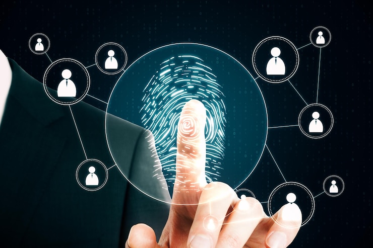 Foto geschäftsmann mit fingerabdruck