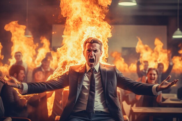 Foto geschäftsmann mit schlechten emotionen ohne schönheit