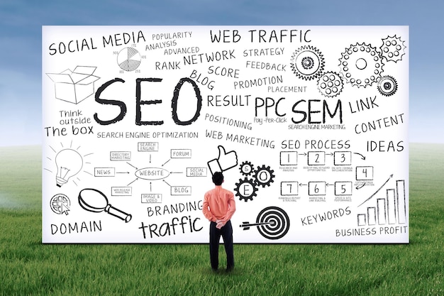 Geschäftsmann mit SEO-Design 1
