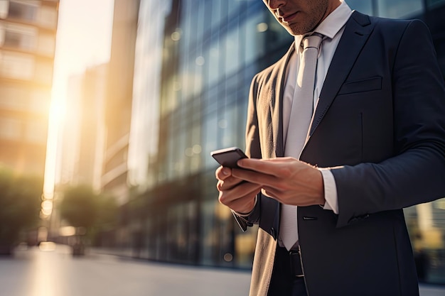 Foto geschäftsmann mit smartphone