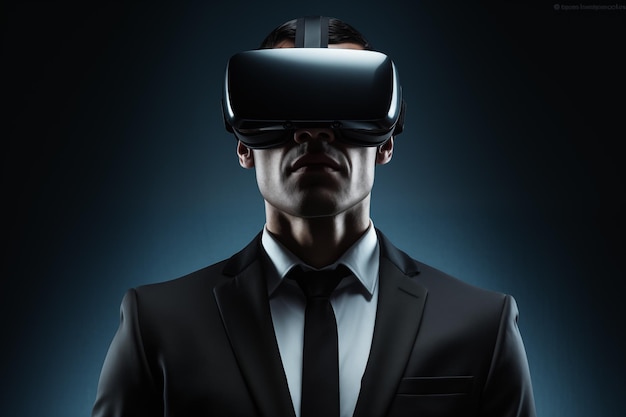Geschäftsmann mit VR-Brille von generative Ai