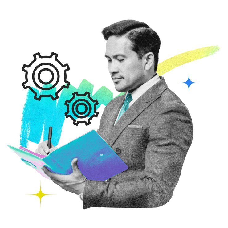Foto geschäftsmann png arbeitende collage remix transparenter hintergrund