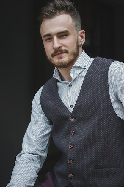 Geschäftsmann Portrait Mode-Stil Casual Hemd Jacke Brille elegante Herren