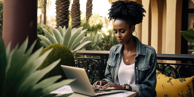 Geschäftsperson, die einen Laptop-Computer in der Luxushotel-Lobby verwendet