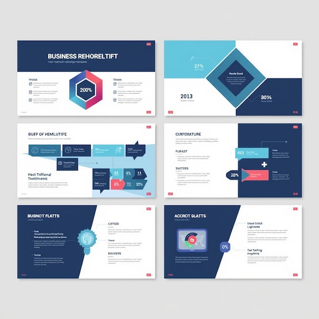 Geschäftspräsentationsvorlagen Infografische Elemente für Berichte Marketing und Webdesign