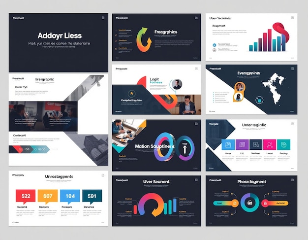 Geschäftspräsentationsvorlagen Infografische Elemente für Berichte Marketing und Webdesign