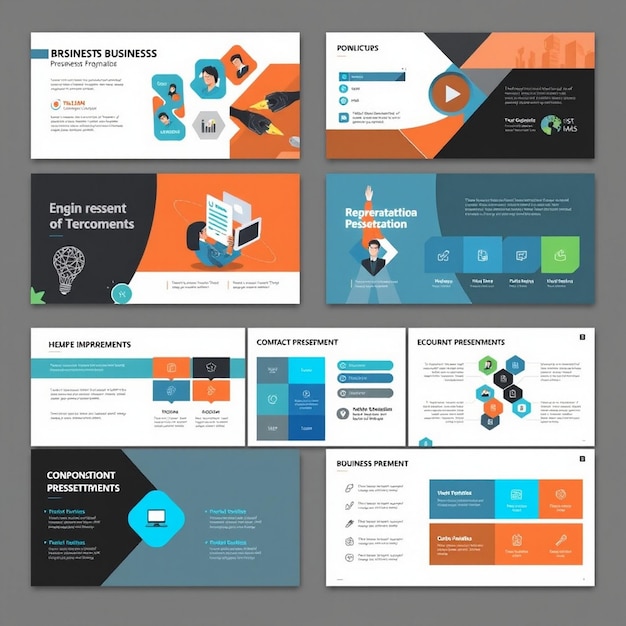 Geschäftspräsentationsvorlagen Infografische Elemente für Berichte Marketing und Webdesign