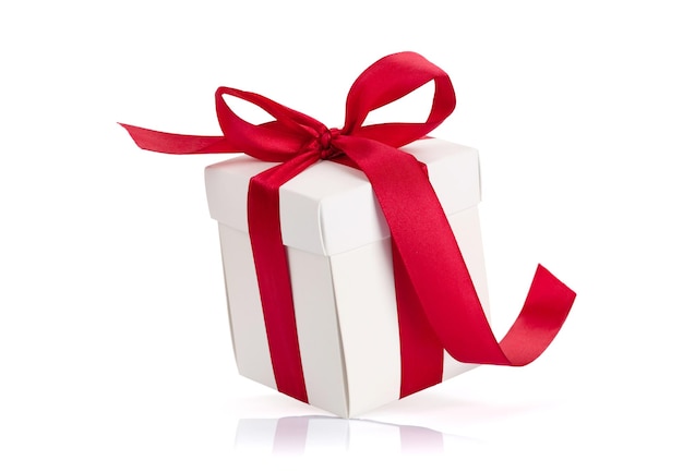 Geschenk-Box mit roter Schleife