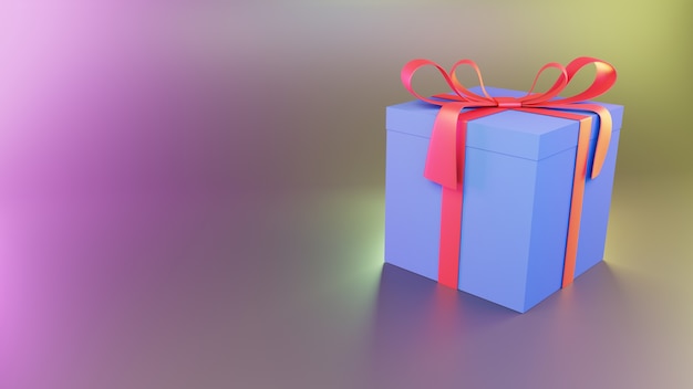 Geschenk lila Box 3D-Rendering