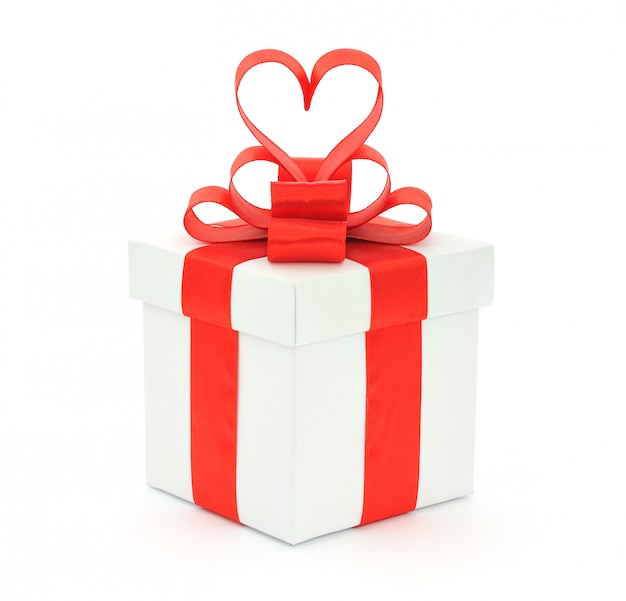 Geschenkbox, Bogen und Herz