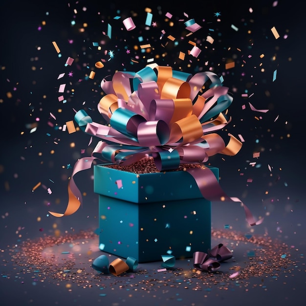 Geschenkbox Konfetti-Explosion Magische offene Überraschung