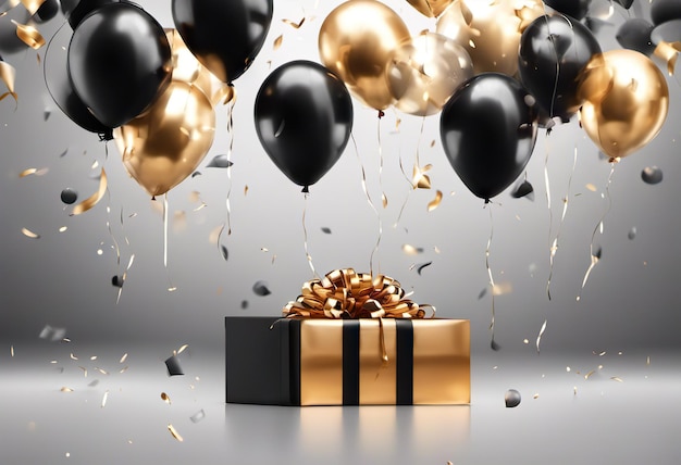 Geschenkbox mit Ballons, Geburtstagskonzert oder Black-Friday-Rabatten