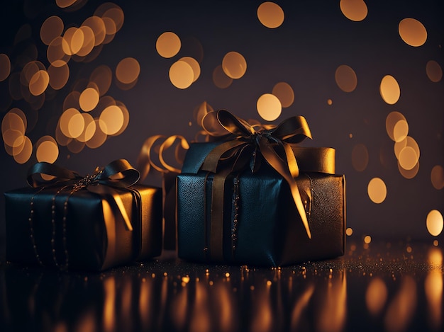 Geschenkbox mit Bokeh-Hintergrund