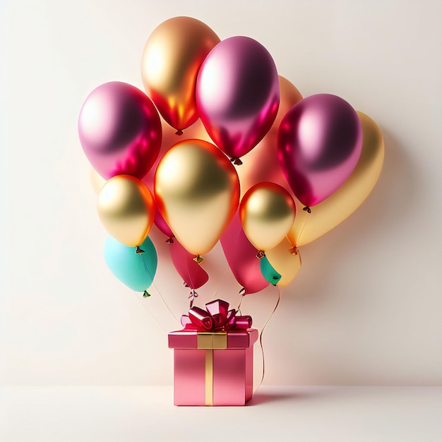 Geschenkbox mit Luftballons