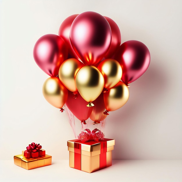 Geschenkbox mit Luftballons