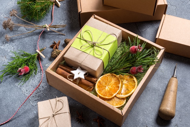 Geschenkbox, Weihnachtskonzept