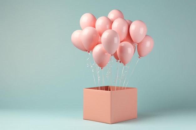 Geschenkboxen und Luftballons bunt Alles Gute zum Geburtstag Konzept Feier Hintergrund generative KI