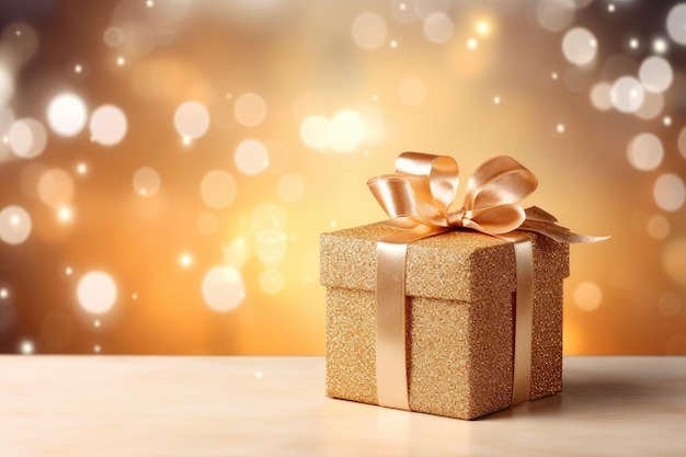 Geschenkkiste auf Bokeh-Hintergrund