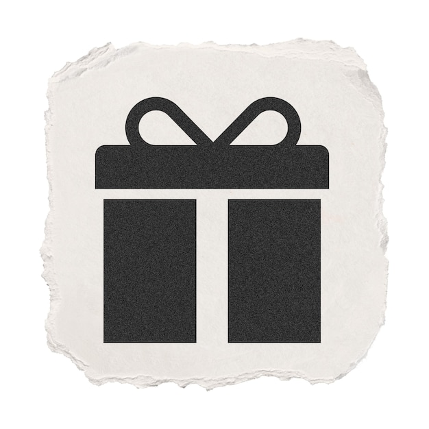 Geschenkkiste png Belohnungssymbol Aufkleber zerrissenes Papier Design transparenter Hintergrund
