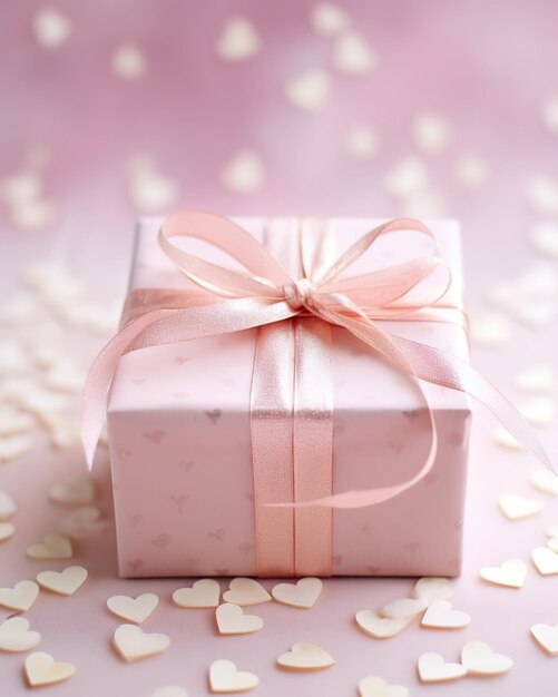 Geschenkverpackung in rosa Tönen Valentinstag Überraschung für Ihren Seelenverwandten Raum für Text