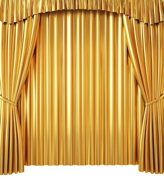 Geschlossener goldener Vorhang
