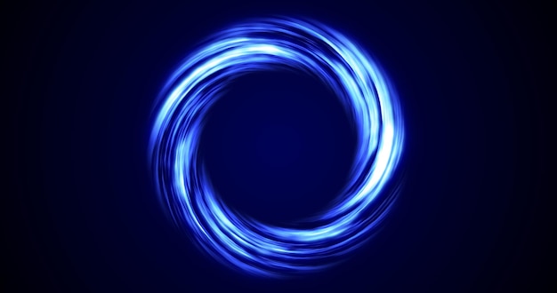 Foto geschlungener wirbelkreis aus streifen und linien hellblauer, schöner pixel, magische energie, leuchtendes neon