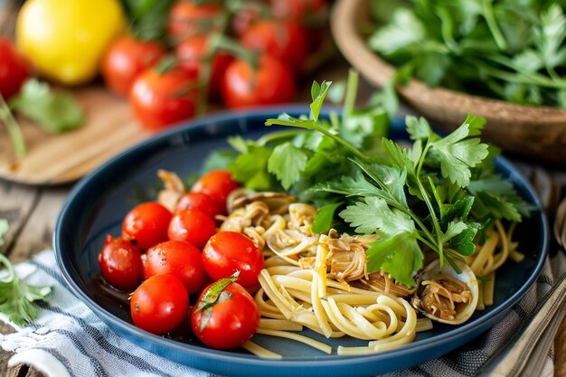 Geschmack von Italien Authentische Muschellinguine in Weißweinsauce