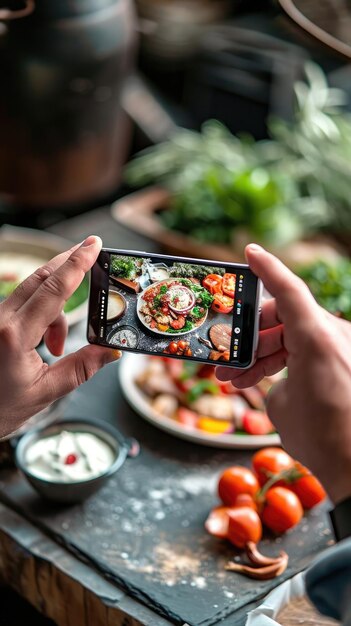Geschmackvolle Rahmen FoodContentCreator Visuelles Fest über das Smartphone