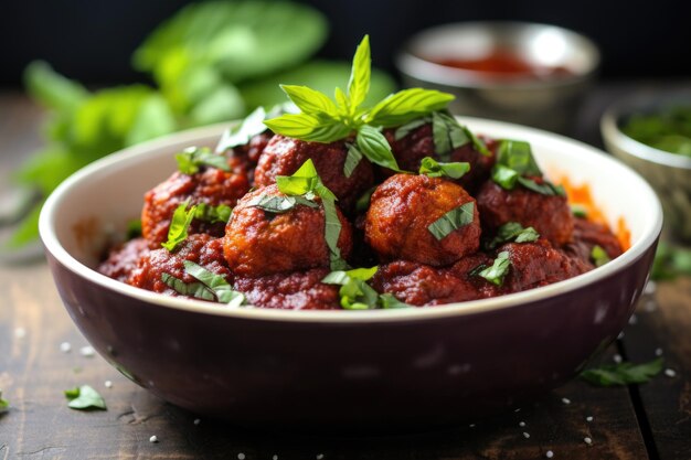 Geschmackvolle vegane Fleischbällchen in Marinara-Sauce