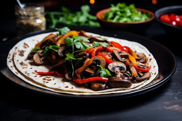 Geschmackvolle vegetarische Fajitas mit Portobello-Pilzen