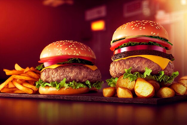 Geschmackvoller Burger Frischer, köstlicher und köstlicher Hamburger Illustration