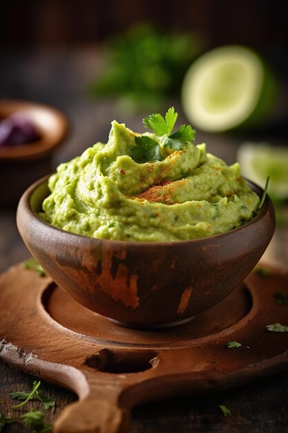 Foto geschmackvoller guacamole-dip