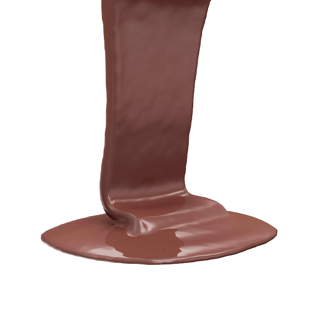 Geschmolzene Milchschokolade auf weißem Hintergrund