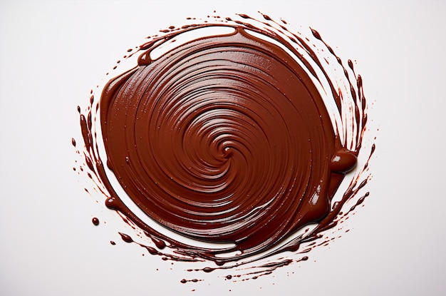 Geschmolzener Tropfen dunkler Schokolade