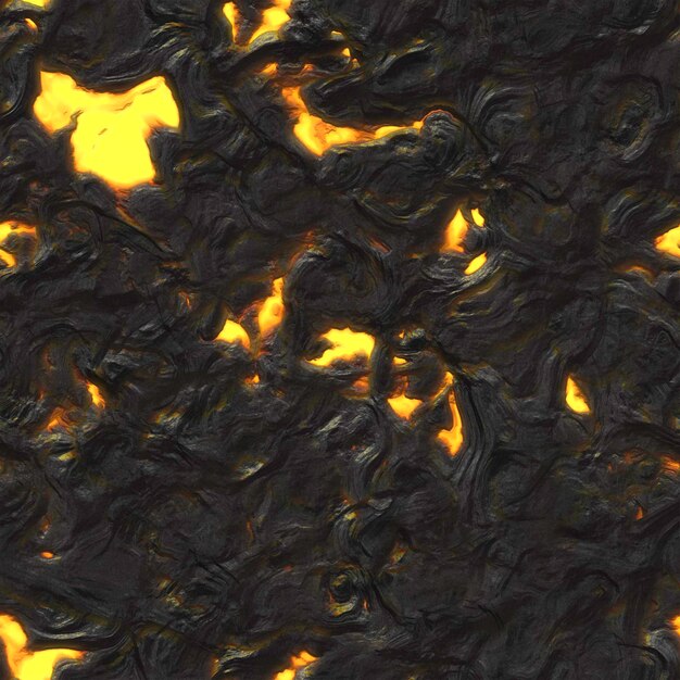 Geschmolzenes Magma Textur Hintergrund. Vulkan Lavaausbruch. 3D-Rendering